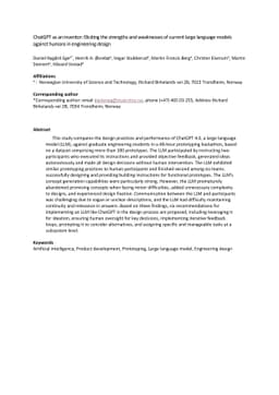 ChatGPT as an inventor: Eliciting the strengths and weaknesses of
  current large language models against humans in engineering design