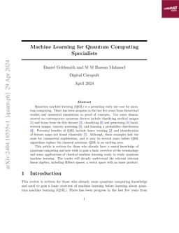 Machine Learning for Quantum Computing Specialists