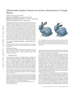 Differentiable Geodesic Distance for Intrinsic Minimization on Triangle
  Meshes