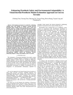 Enhancing Prosthetic Safety and Environmental Adaptability: A
  Visual-Inertial Prosthesis Motion Estimation Approach on Uneven Terrains