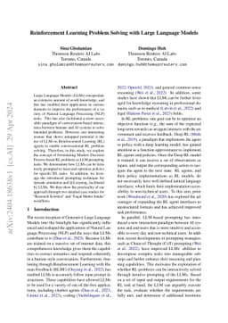 Reinforcement Learning Problem Solving with Large Language Models