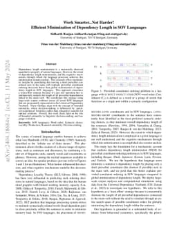 Work Smarter...Not Harder: Efficient Minimization of Dependency Length
  in SOV Languages