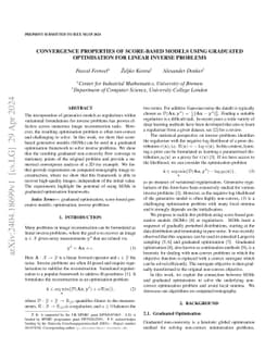 Convergence Properties of Score-Based Models using Graduated
  Optimisation for Linear Inverse Problems