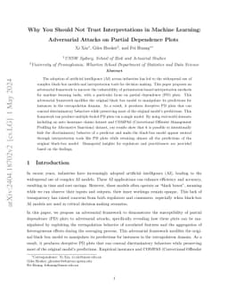 Why You Should Not Trust Interpretations in Machine Learning:
  Adversarial Attacks on Partial Dependence Plots