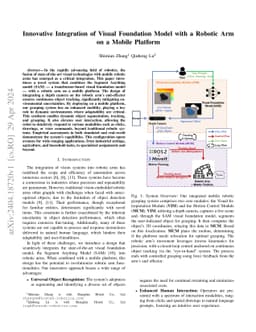 Innovative Integration of Visual Foundation Model with a Robotic Arm on
  a Mobile Platform