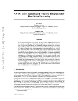 CVTN: Cross Variable and Temporal Integration for Time Series
  Forecasting