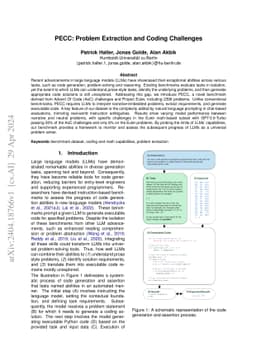 PECC: Problem Extraction and Coding Challenges