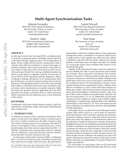 Multi-Agent Synchronization Tasks