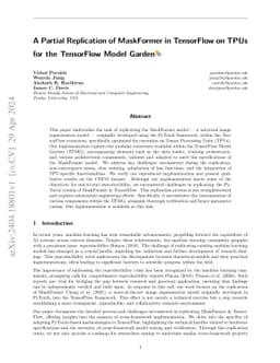 A Partial Replication of MaskFormer in TensorFlow on TPUs for the
  TensorFlow Model Garden