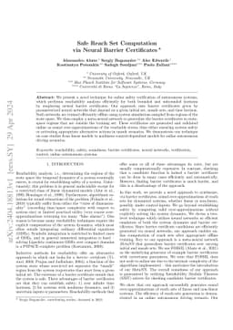 Safe Reach Set Computation via Neural Barrier Certificates