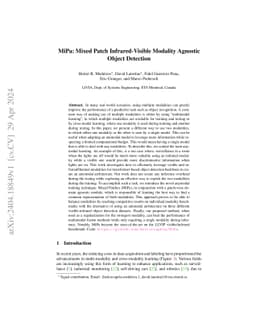MiPa: Mixed Patch Infrared-Visible Modality Agnostic Object Detection