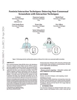 Feminist Interaction Techniques: Deterring Non-Consensual Screenshots
  with Interaction Techniques