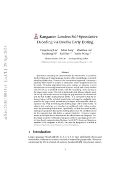 Kangaroo: Lossless Self-Speculative Decoding via Double Early Exiting