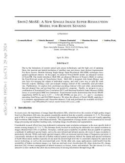 Swin2-MoSE: A New Single Image Super-Resolution Model for Remote Sensing