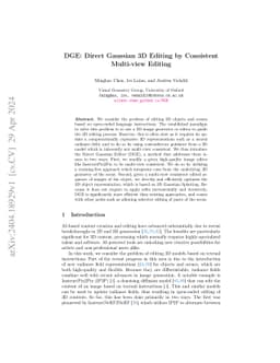 DGE: Direct Gaussian 3D Editing by Consistent Multi-view Editing