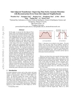 Sub-Adjacent Transformer: Improving Time Series Anomaly Detection with
  Reconstruction Error from Sub-Adjacent Neighborhoods