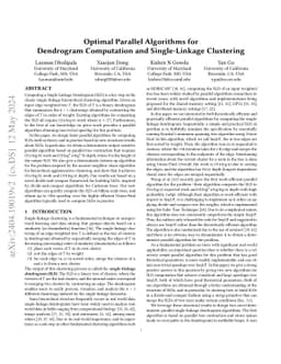 Optimal Parallel Algorithms for Dendrogram Computation and
  Single-Linkage Clustering