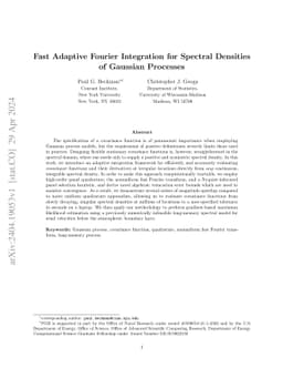 Fast Adaptive Fourier Integration for Spectral Densities of Gaussian
  Processes