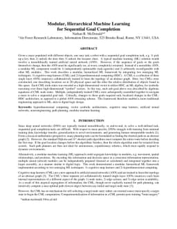 Modular, Hierarchical Machine Learning for Sequential Goal Completion