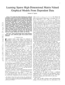 Learning Sparse High-Dimensional Matrix-Valued Graphical Models From
  Dependent Data