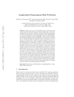Longitudinal Mammogram Risk Prediction
