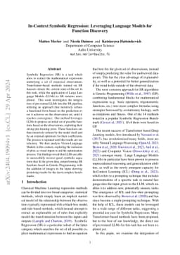 In-Context Symbolic Regression: Leveraging Large Language Models for
  Function Discovery