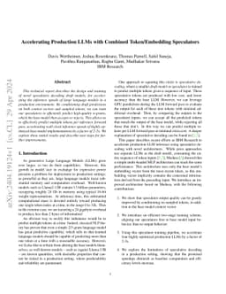 Accelerating Production LLMs with Combined Token/Embedding Speculators