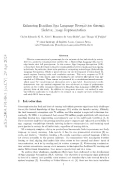 Enhancing Brazilian Sign Language Recognition through Skeleton Image
  Representation