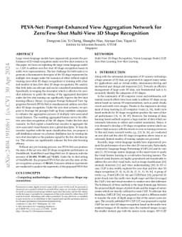 PEVA-Net: Prompt-Enhanced View Aggregation Network for Zero/Few-Shot
  Multi-View 3D Shape Recognition