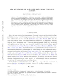 Tail Asymptotic of Heavy-Tail Risks with Elliptical Copula