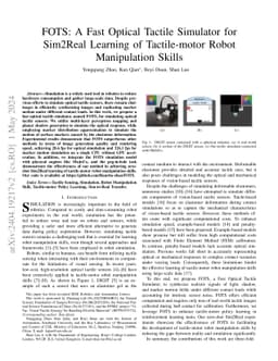 FOTS: A Fast Optical Tactile Simulator for Sim2Real Learning of
  Tactile-motor Robot Manipulation Skills