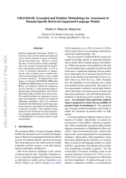 GRAMMAR: Grounded and Modular Methodology for Assessment of
  Closed-Domain Retrieval-Augmented Language Model