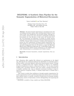 DELINE8K: A Synthetic Data Pipeline for the Semantic Segmentation of
  Historical Documents