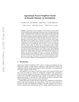 Approximate Nearest Neighbour Search on Dynamic Datasets: An Investigation