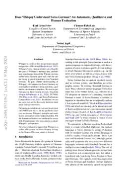 Does Whisper understand Swiss German? An automatic, qualitative, and
  human evaluation