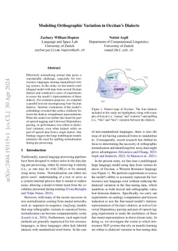 Modeling Orthographic Variation in Occitan's Dialects
