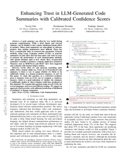 Enhancing Trust in LLM-Generated Code Summaries with Calibrated
  Confidence Scores