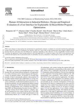 Human-AI Interaction in Industrial Robotics: Design and Empirical
  Evaluation of a User Interface for Explainable AI-Based Robot Program
  Optimization
