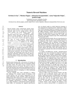 Numeric Reward Machines