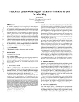 FactCheck Editor: Multilingual Text Editor with End-to-End fact-checking