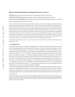 Physics-Informed Machine Learning On Polar Ice: A Survey