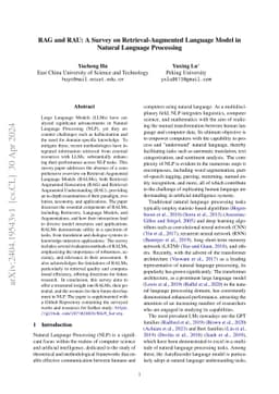 RAG and RAU: A Survey on Retrieval-Augmented Language Model in Natural
  Language Processing