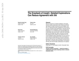 The Drawback of Insight: Detailed Explanations Can Reduce Agreement with
  XAI