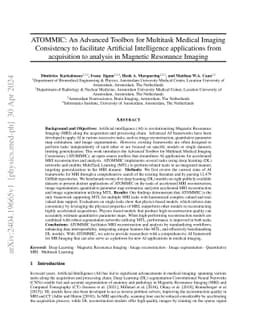 ATOMMIC: An Advanced Toolbox for Multitask Medical Imaging Consistency
  to facilitate Artificial Intelligence applications from acquisition to
  analysis in Magnetic Resonance Imaging