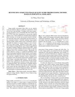 Beyond MOS: Subjective Image Quality Score Preprocessing Method Based on
  Perceptual Similarity