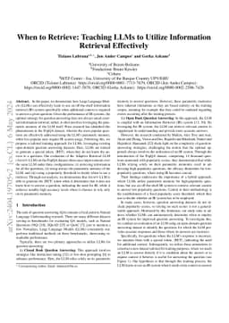 When to Retrieve: Teaching LLMs to Utilize Information Retrieval
  Effectively