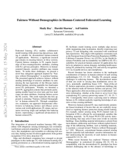 Fairness Without Demographics in Human-Centered Federated Learning