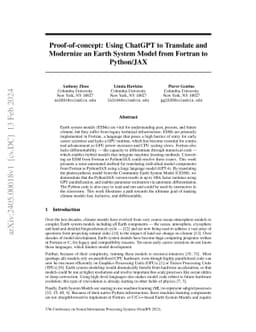 Proof-of-concept: Using ChatGPT to Translate and Modernize an Earth
  System Model from Fortran to Python/JAX