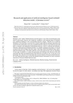 Research and application of artificial intelligence based webshell
  detection model: A literature review