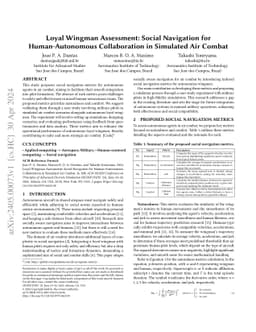 Loyal Wingman Assessment: Social Navigation for Human-Autonomous
  Collaboration in Simulated Air Combat